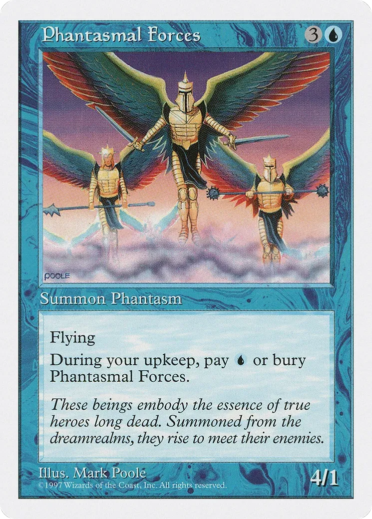 MTG card fully revealed showing Phantasmal Forces