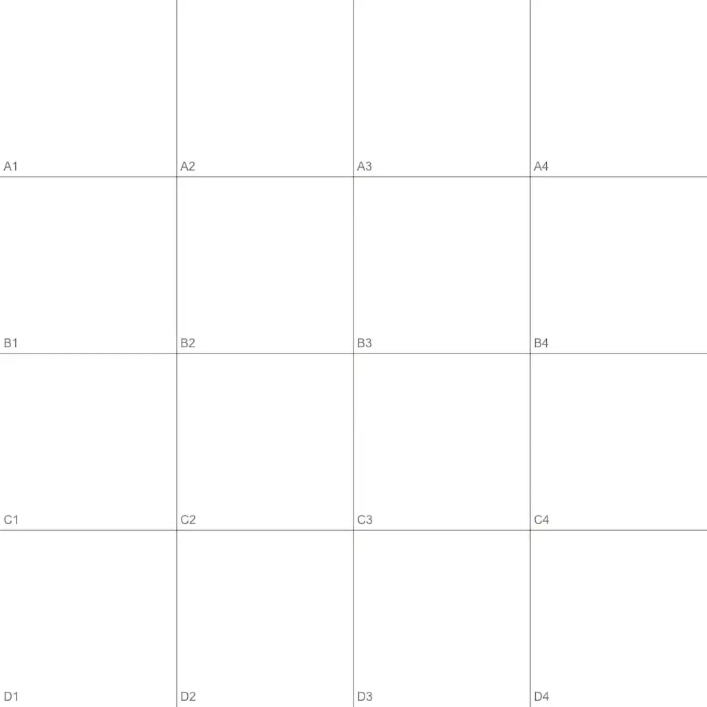 Fruit spritesheet generation on a 4x4 grid - before