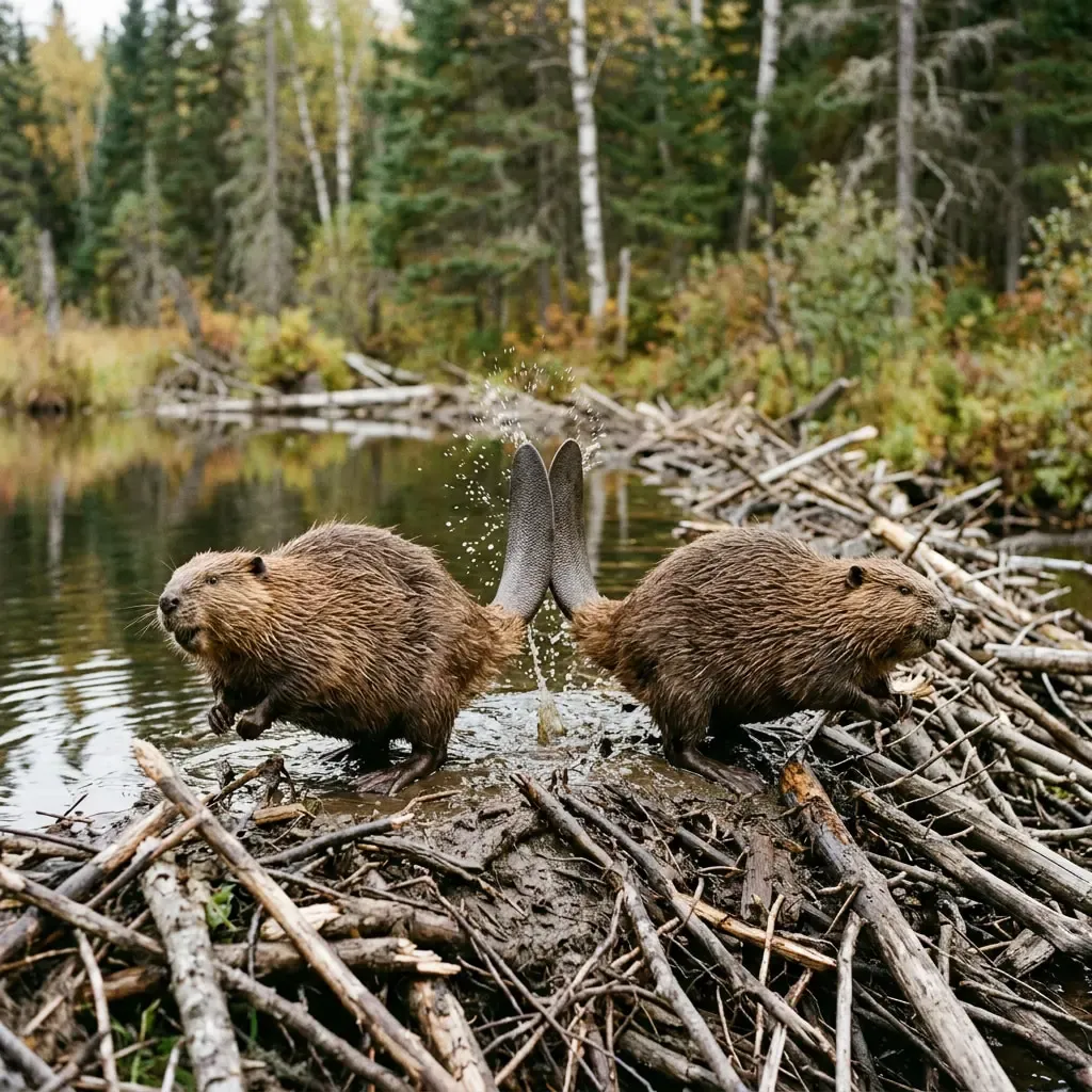 GeminiVertex31Flash_gemini_31_flash_image_preview_20260226_163916_Two_beavers_facing_away_from_each_other_and_lifting_their_haunches_to_slap_their_tails_together_beca