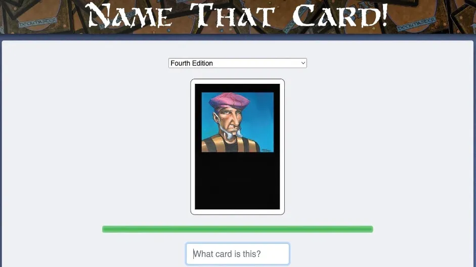 Screenshot of Name That Card!