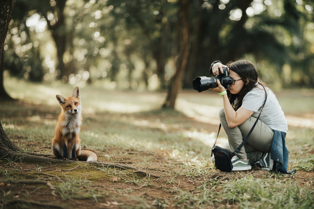 Photographer photo zoom transformation - after