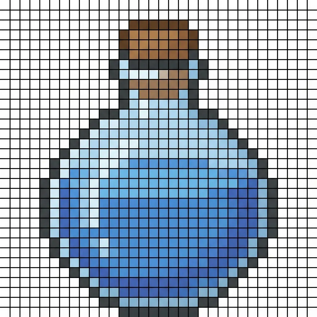 Potion sprite generation on graph paper - after