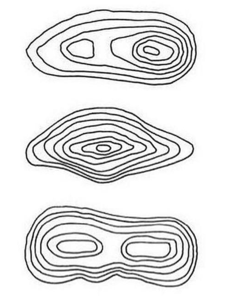 Topography map correction - before